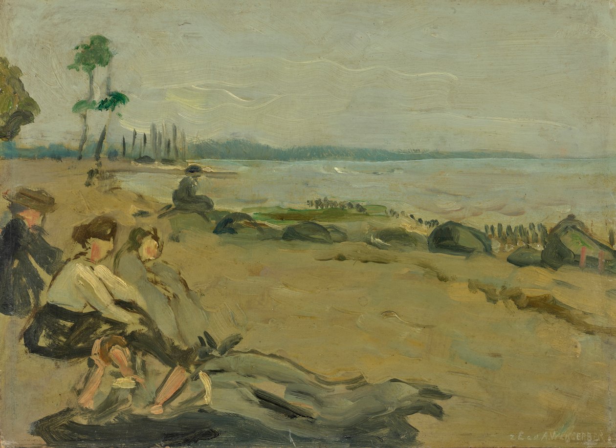 Badstrand door Albert Weisgerber