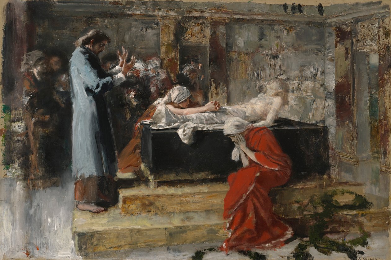 De opwekking van het dochtertje van Jairus door Albert von Keller