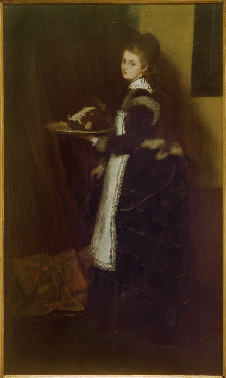 Meisje met Wildzwijnskop door Albert von Keller