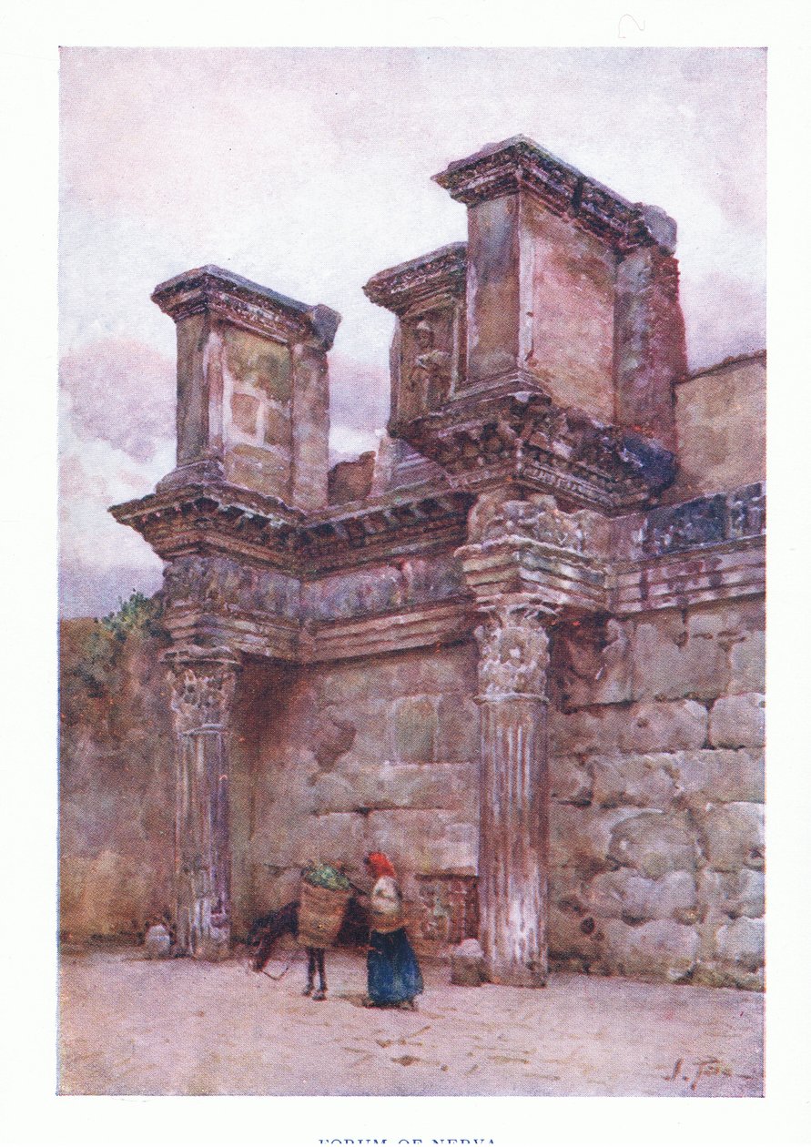 Forum van Nerva, uit Rome gepubliceerd door A & C Black Ltd, 1925 door Alberto Pisa