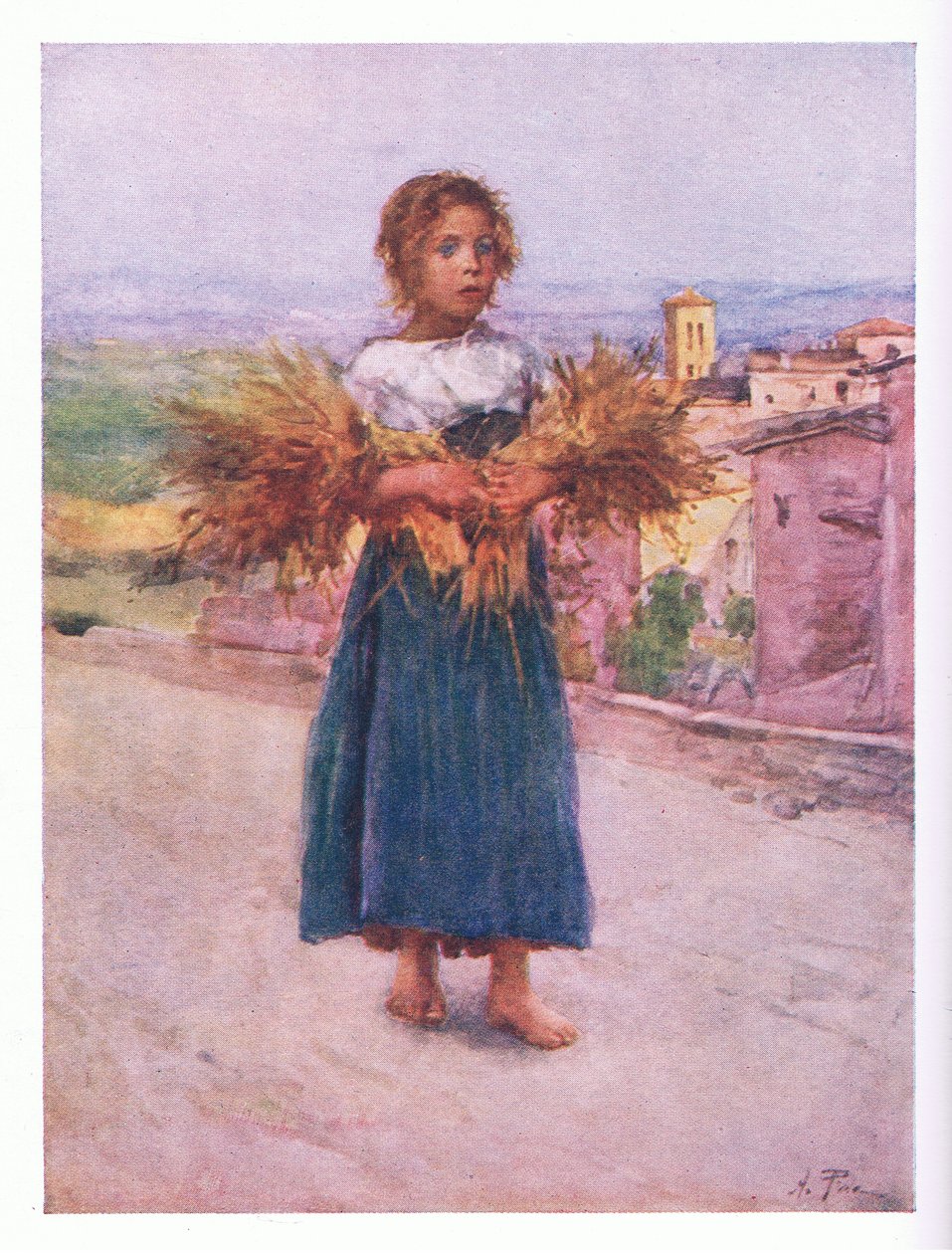 Kleine arenlezer in Campagna, uit Rome gepubliceerd door A & C Black Ltd, 1925 door Alberto Pisa