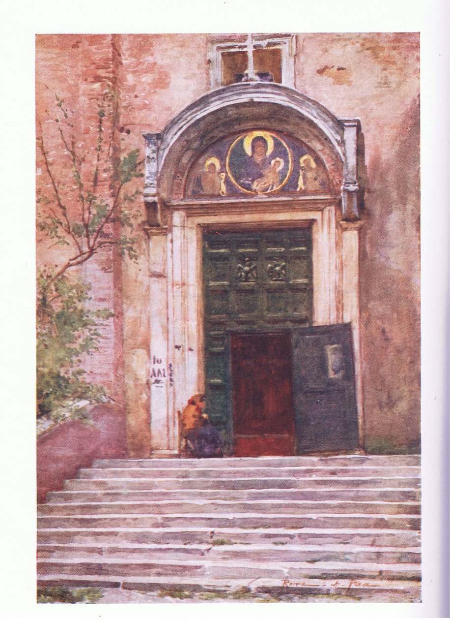 Ingang naar Ara Coeli, vanaf het Forum, uit Rome uitgegeven door A & C Black Ltd, 1925 door Alberto Pisa