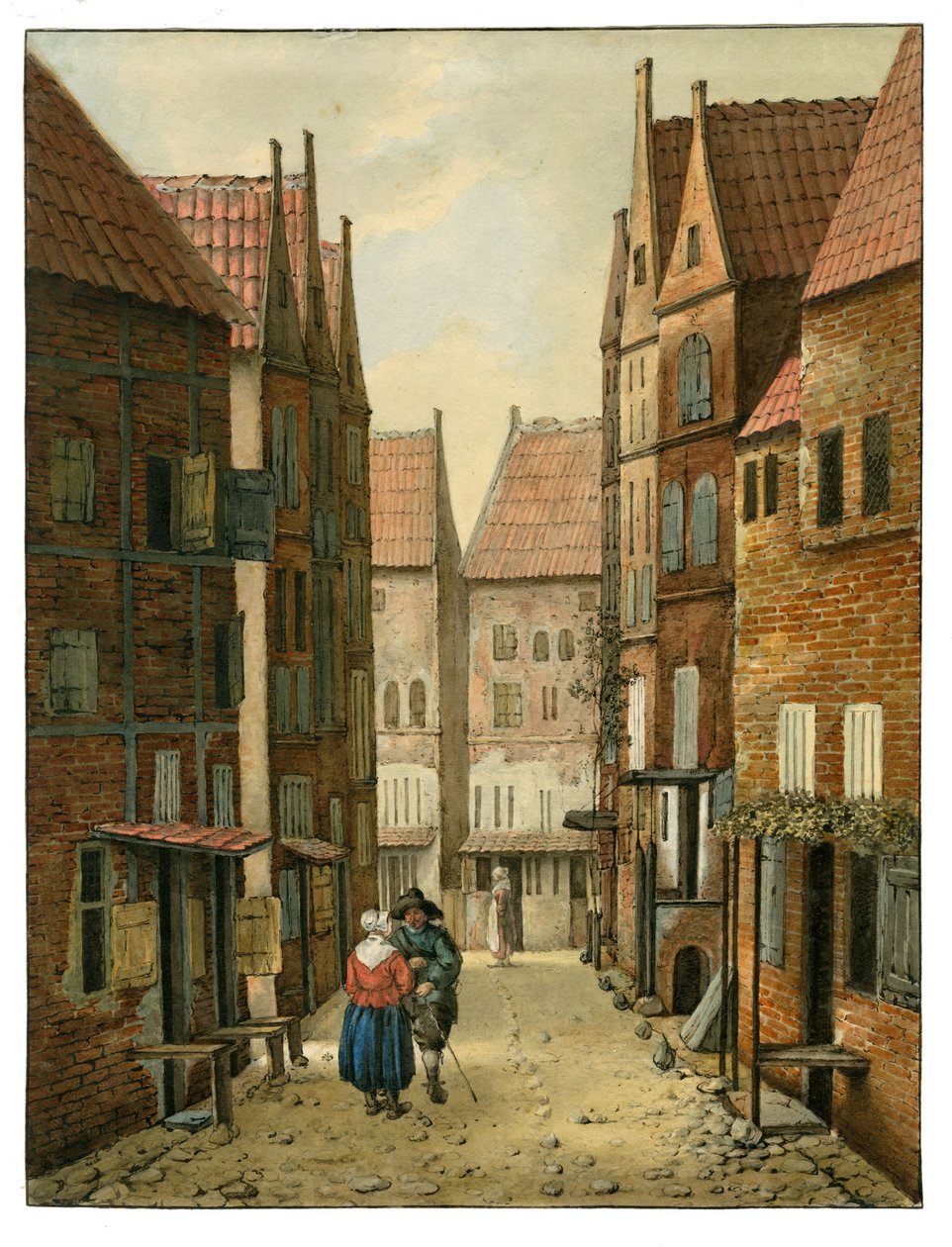Straat in Delft Albertus Brondgeest naar Jacobus Vrel, SA Delft, inv.nr.65127 door Albertus Brondgeest