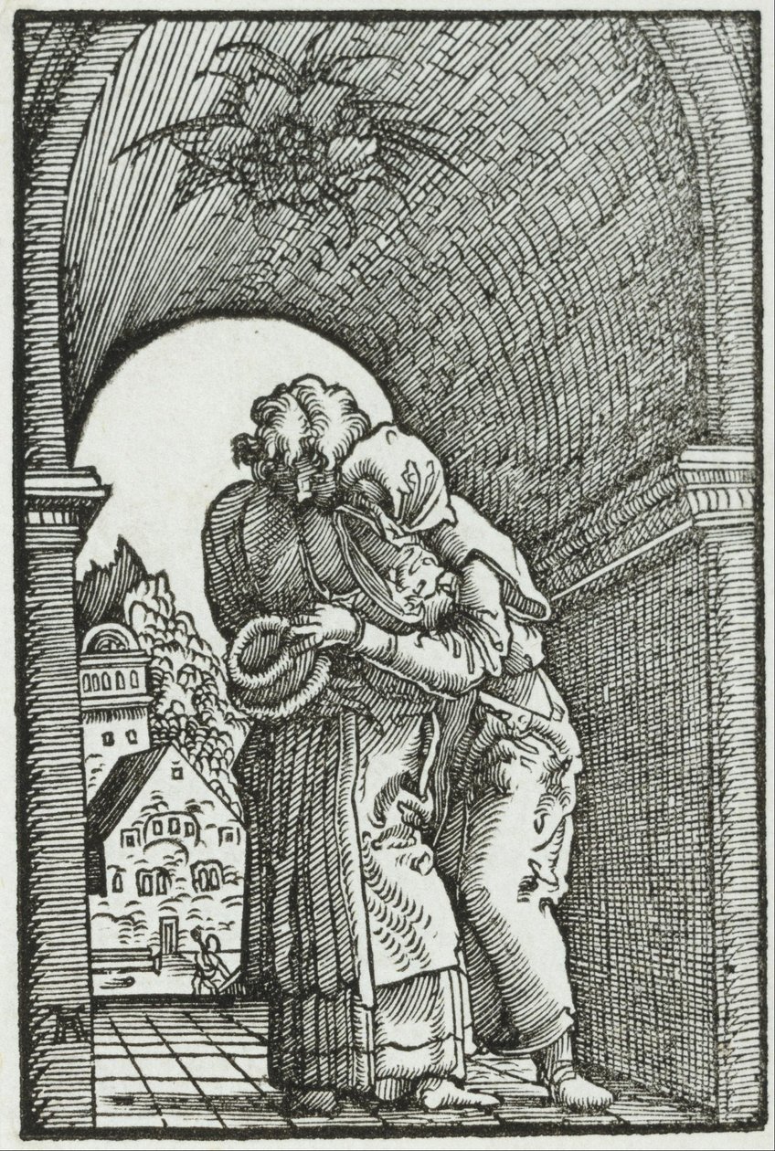 De Ontmoeting van Joachim en Anna door Albrecht Altdorfer