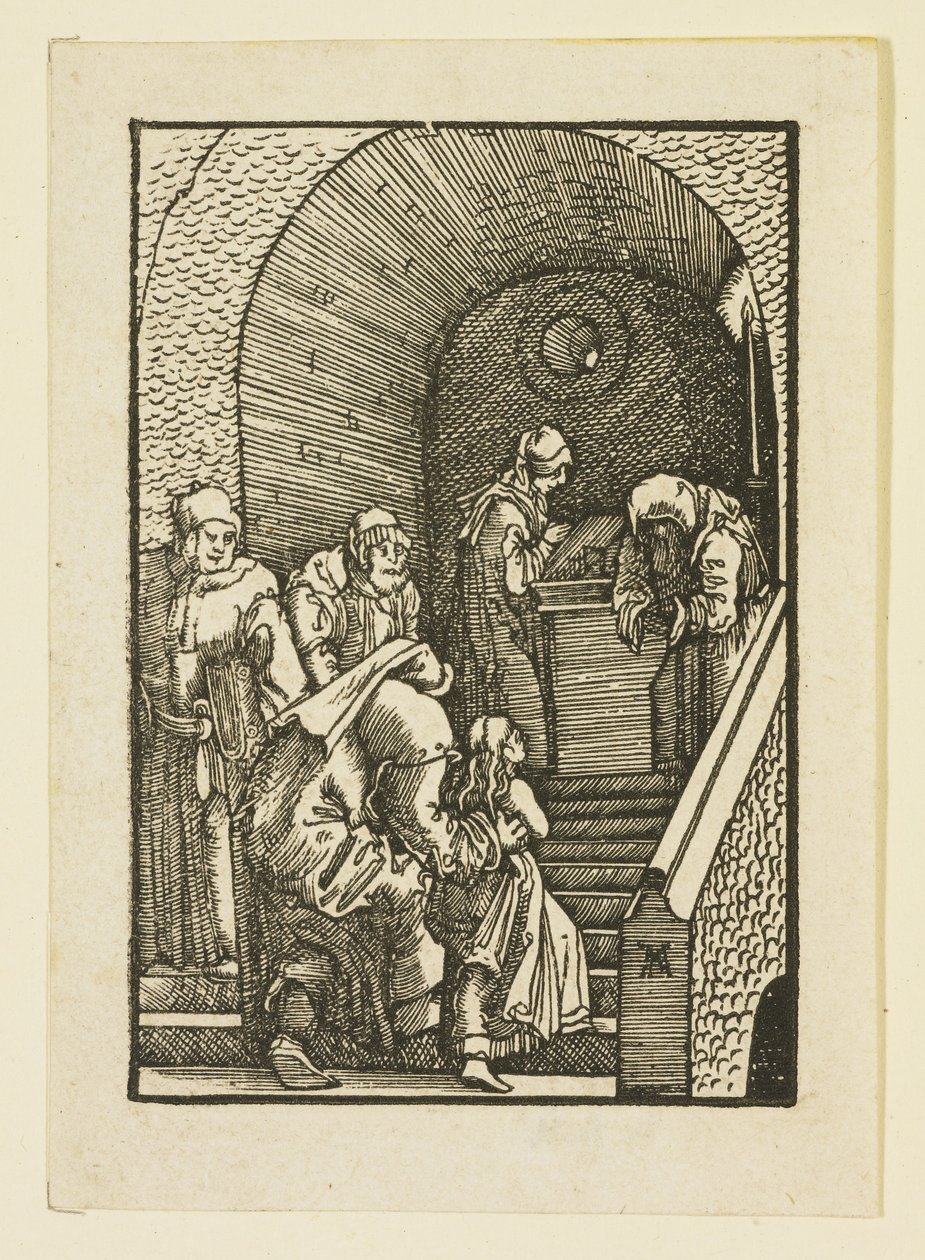 De Presentatie van de Maagd in de Tempel door Albrecht Altdorfer