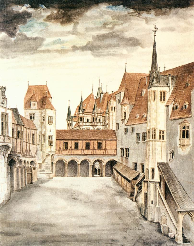 Binnenplaats van het voormalige kasteel in Innsbruck door Albrecht Dürer