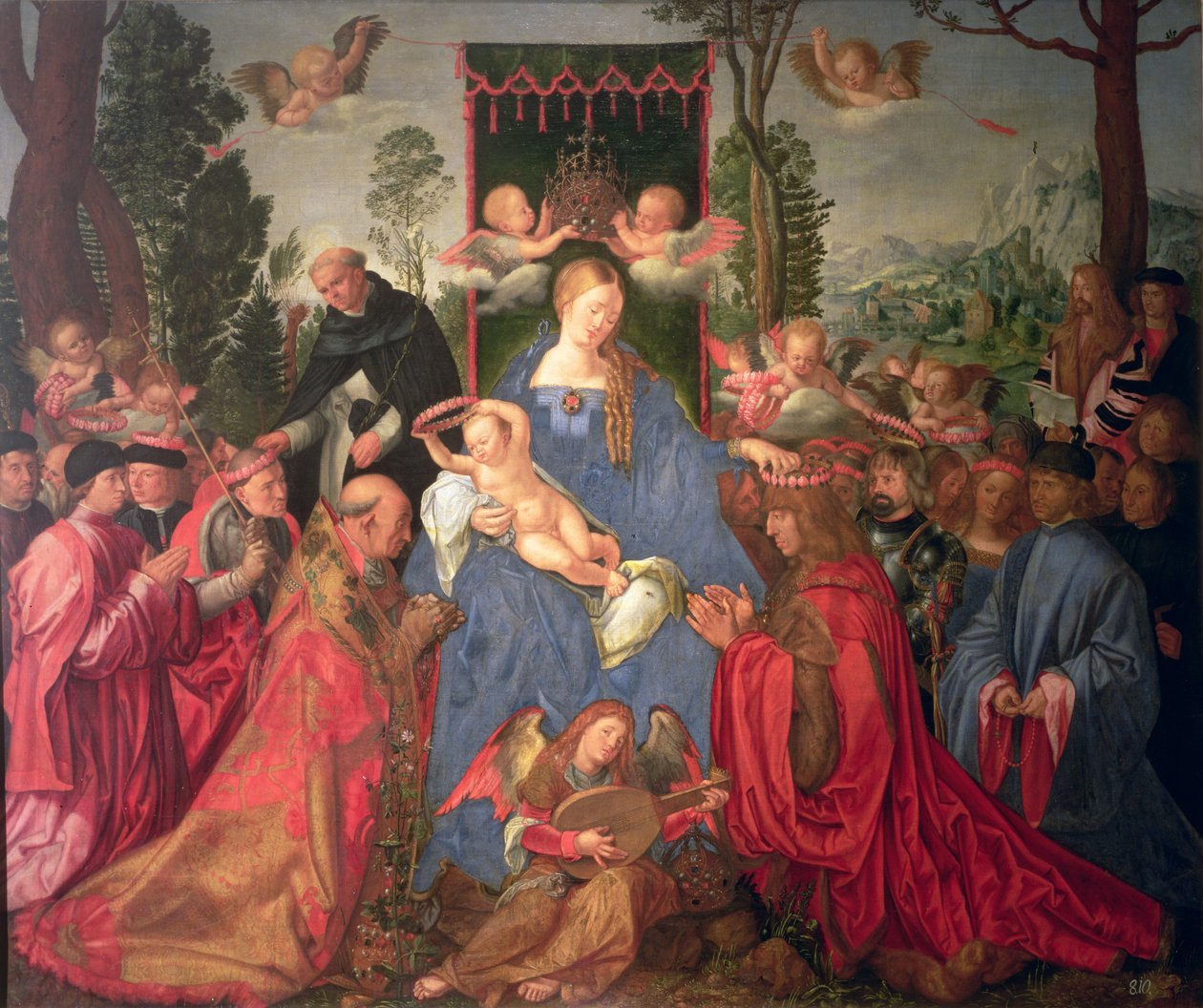Rozenkrans Altaarstuk, 1600 door Albrecht Dürer