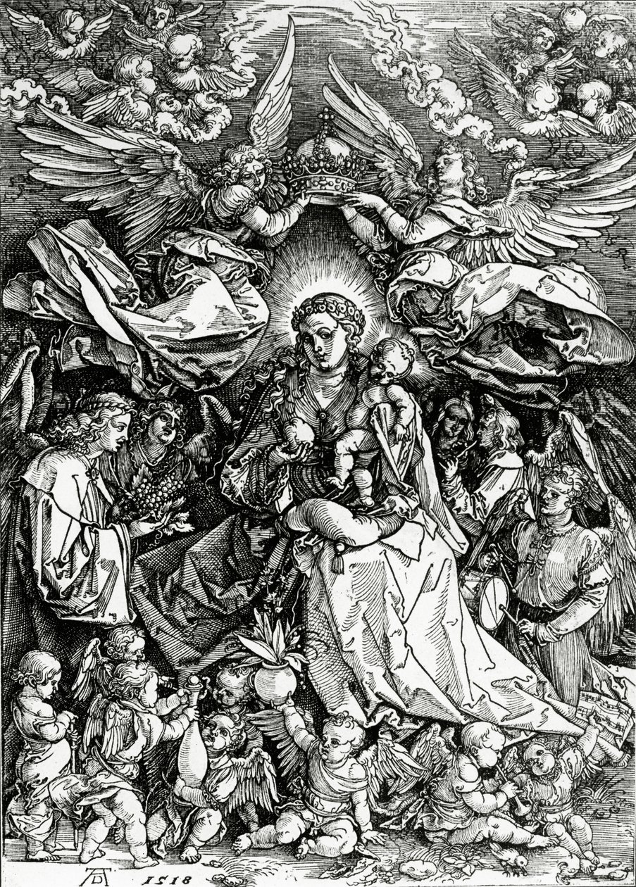 De kroning van de Maagd en het Kind, 1518 door Albrecht Dürer