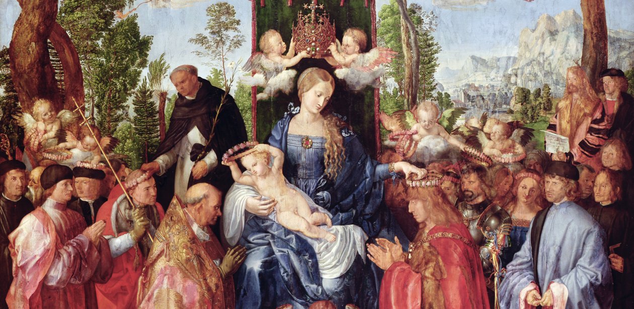 Het Feest van de Rozenkransen (detail) door Albrecht Dürer