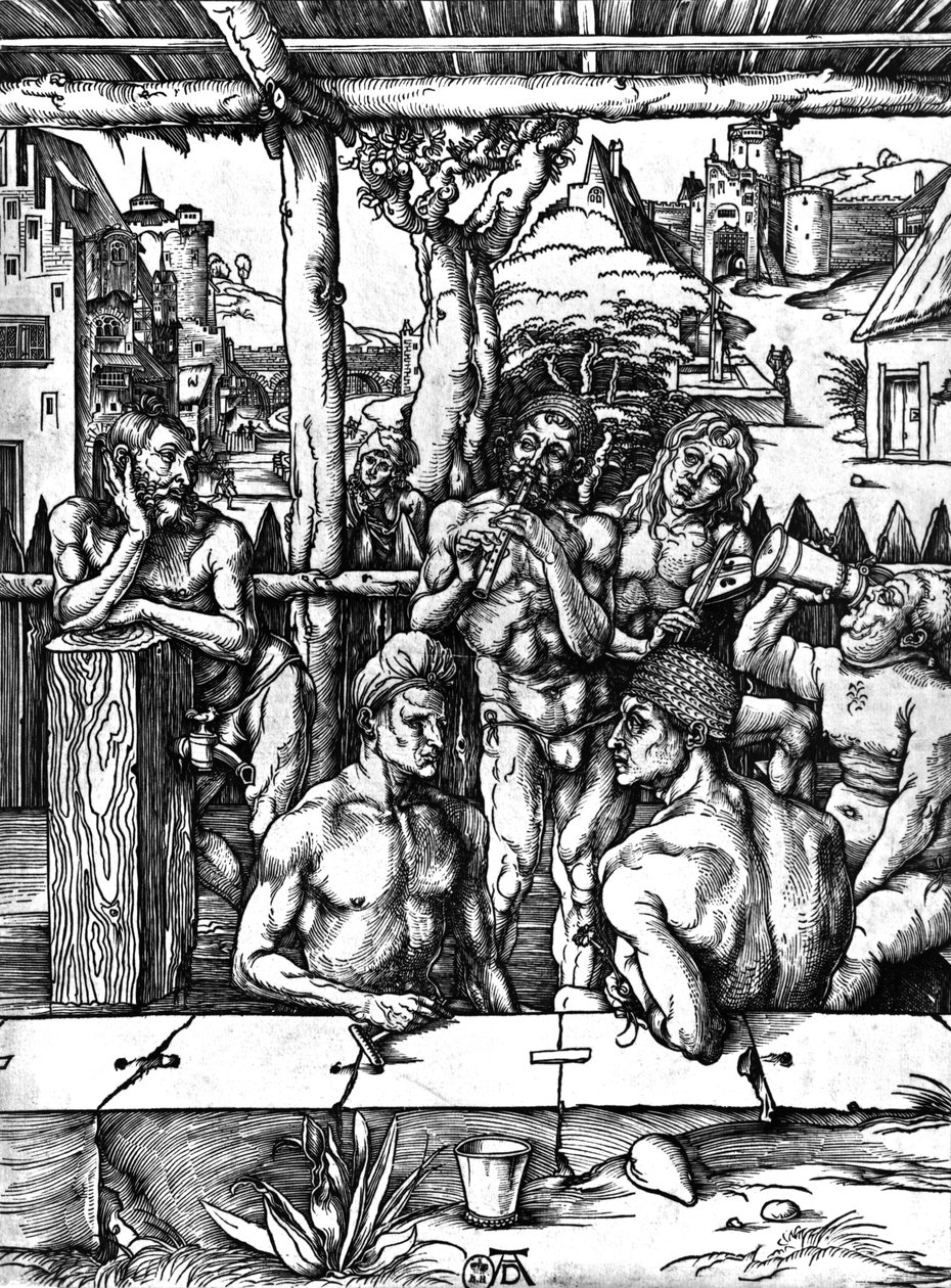 Het mannenbad, ca. 1498 door Albrecht Dürer