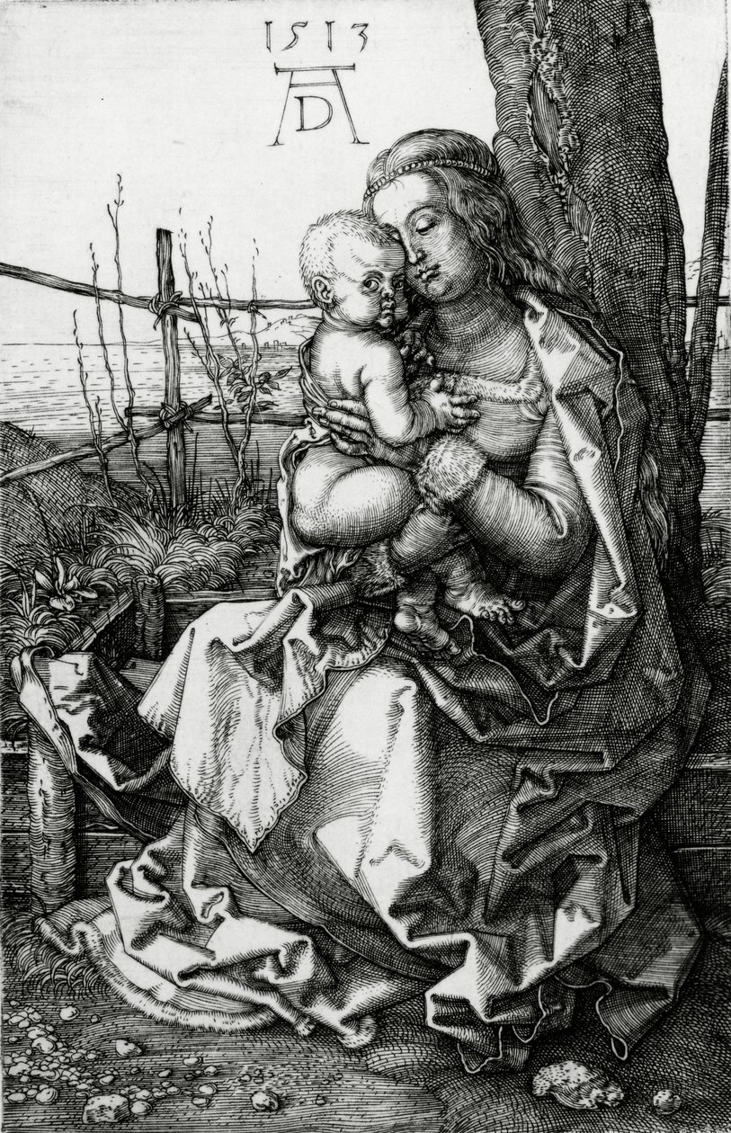 De Maagd en het Kind zittend onder een boom, 1513 door Albrecht Dürer