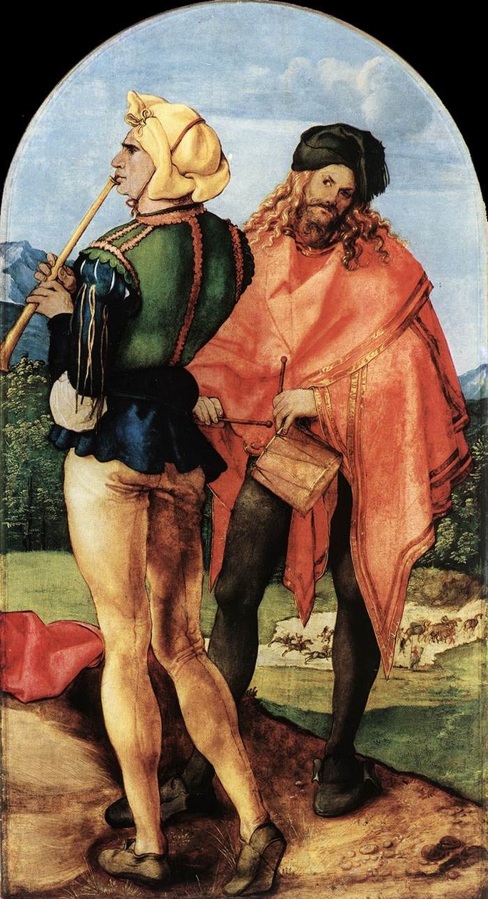 Twee muzikanten door Albrecht Dürer