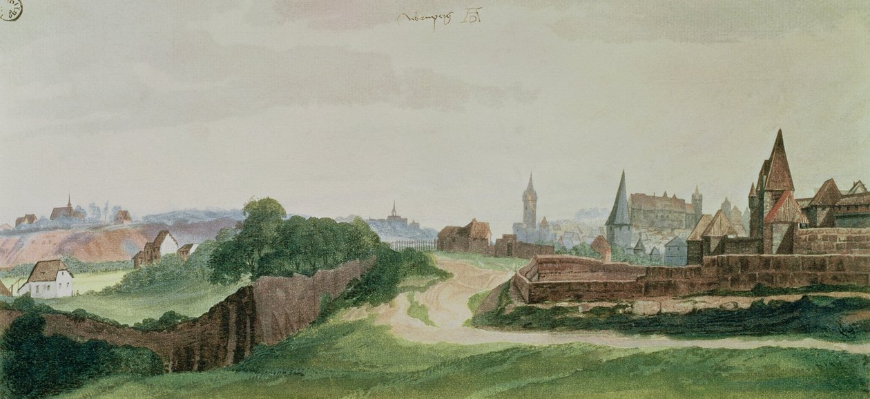 Gezicht op Neurenberg, 1496-97 door Albrecht Dürer