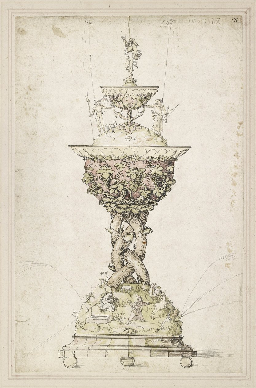 Ontwerp voor een tafel fontein door Albrecht Dürer