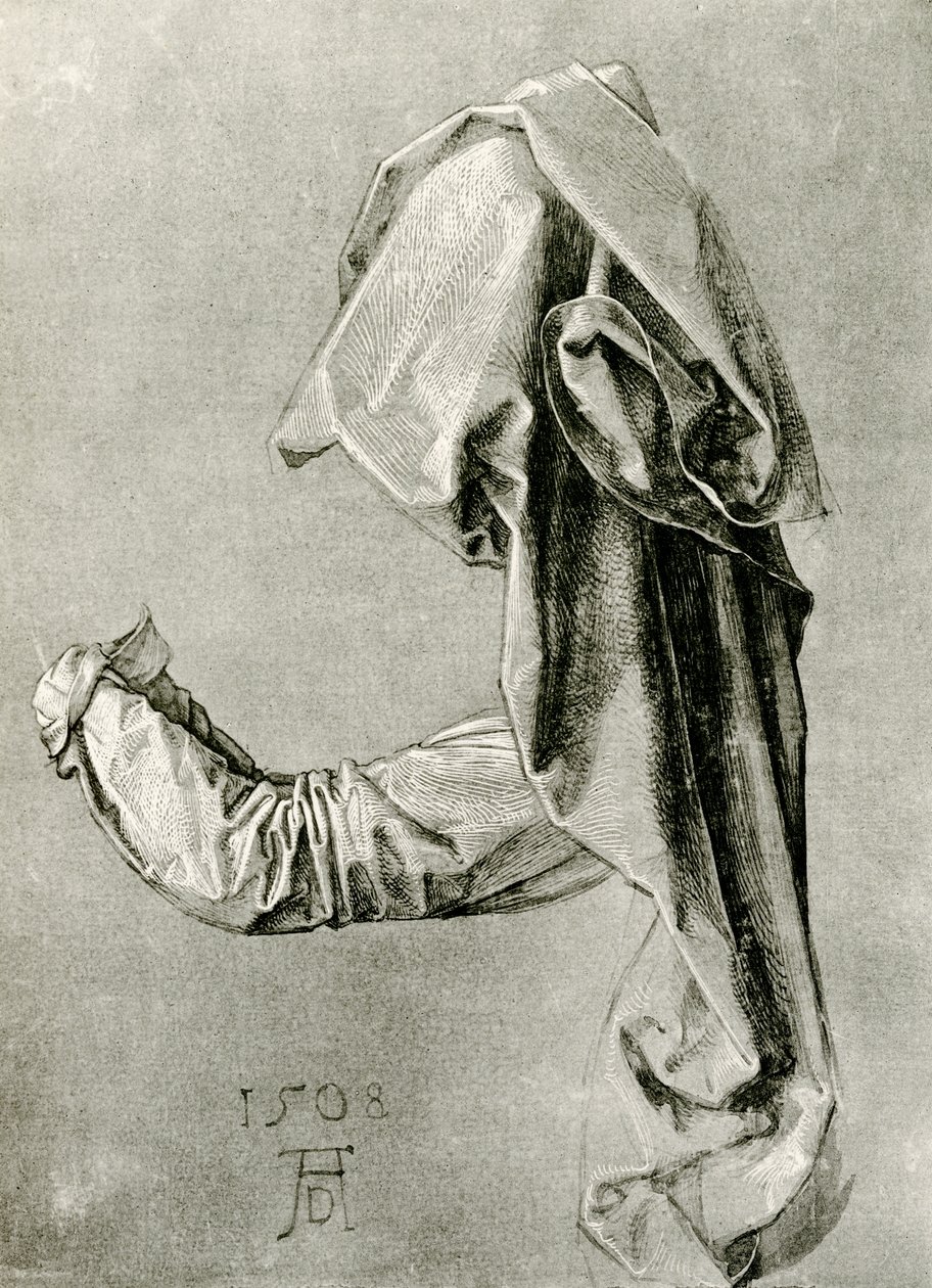 Draperiestudie voor een apostel door Albrecht Dürer