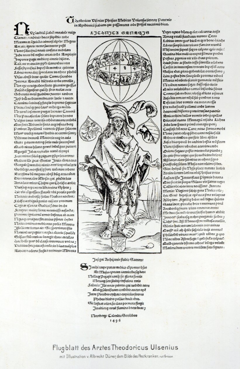 Illustratie van syfilis, 1496 door Albrecht Dürer