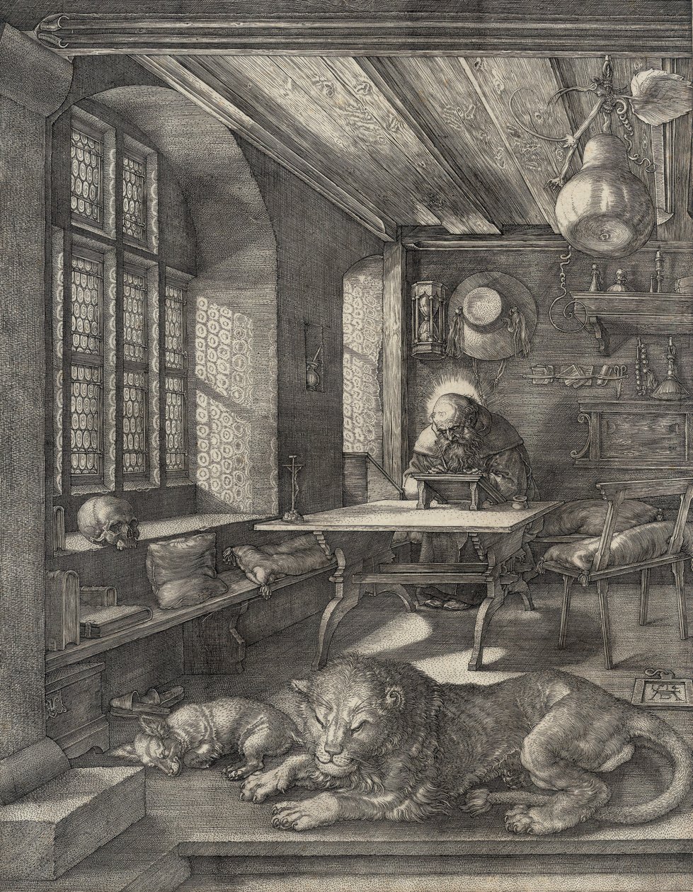 Sint Hiëronymus in zijn studeerkamer, 1514 door Albrecht Dürer
