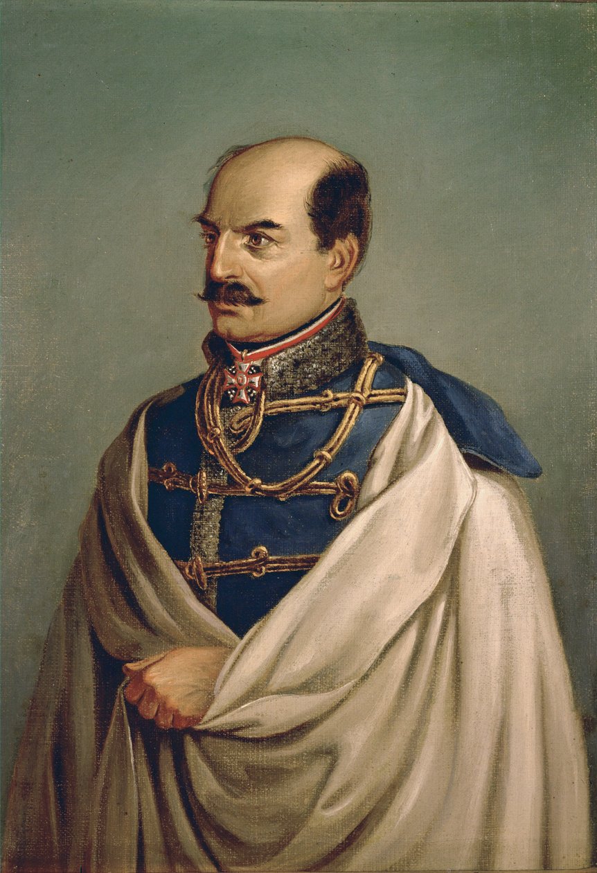 Feldzeugmeister Joseph graaf Jellacic, Banus van Kroatië ... (schilderij op doek) door Albrecht Adam
