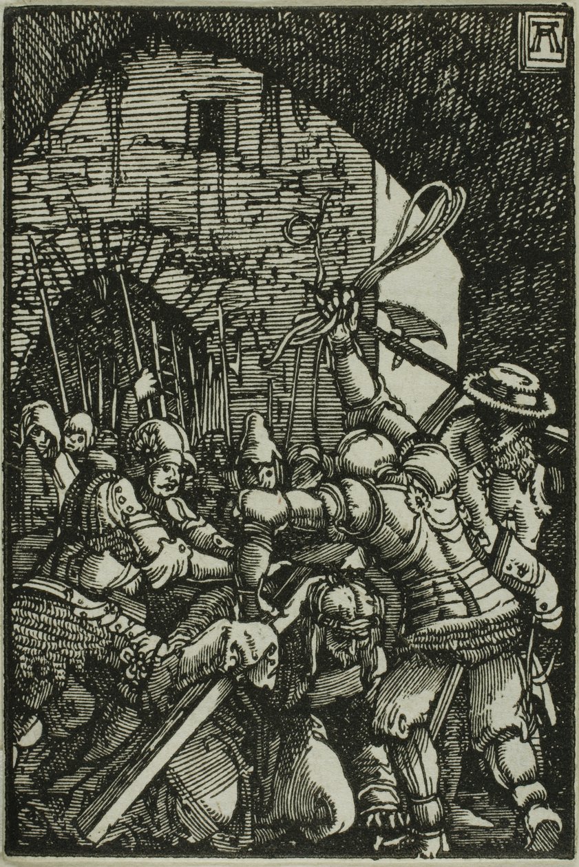 Het dragen van het kruis, uit De Val en Verlossing van de Mens door Albrecht Altdorfer