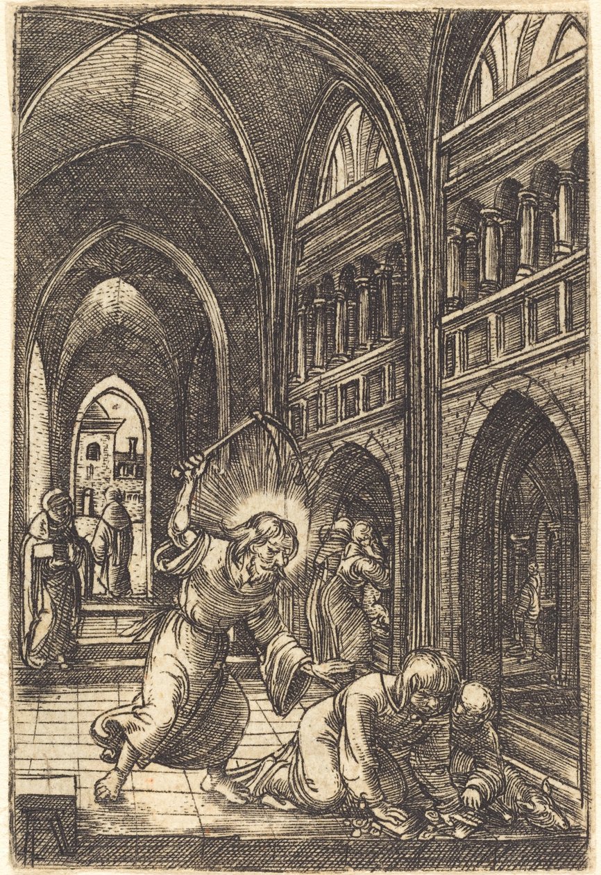 Christus verdrijft de geldwisselaars door Albrecht Altdorfer