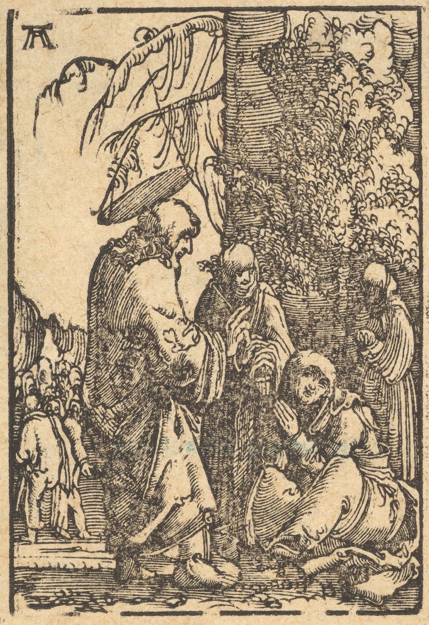 Christus neemt afscheid van zijn moeder, uit De Val en Verlossing van de Mensheid, ca. 1513 door Albrecht Altdorfer
