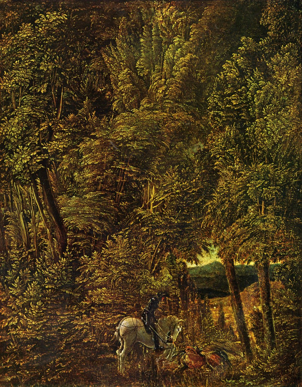 Duits: Drachenkampf des hl. Boslandschap met Sint Joris in gevecht met de draak door Albrecht Altdorfer