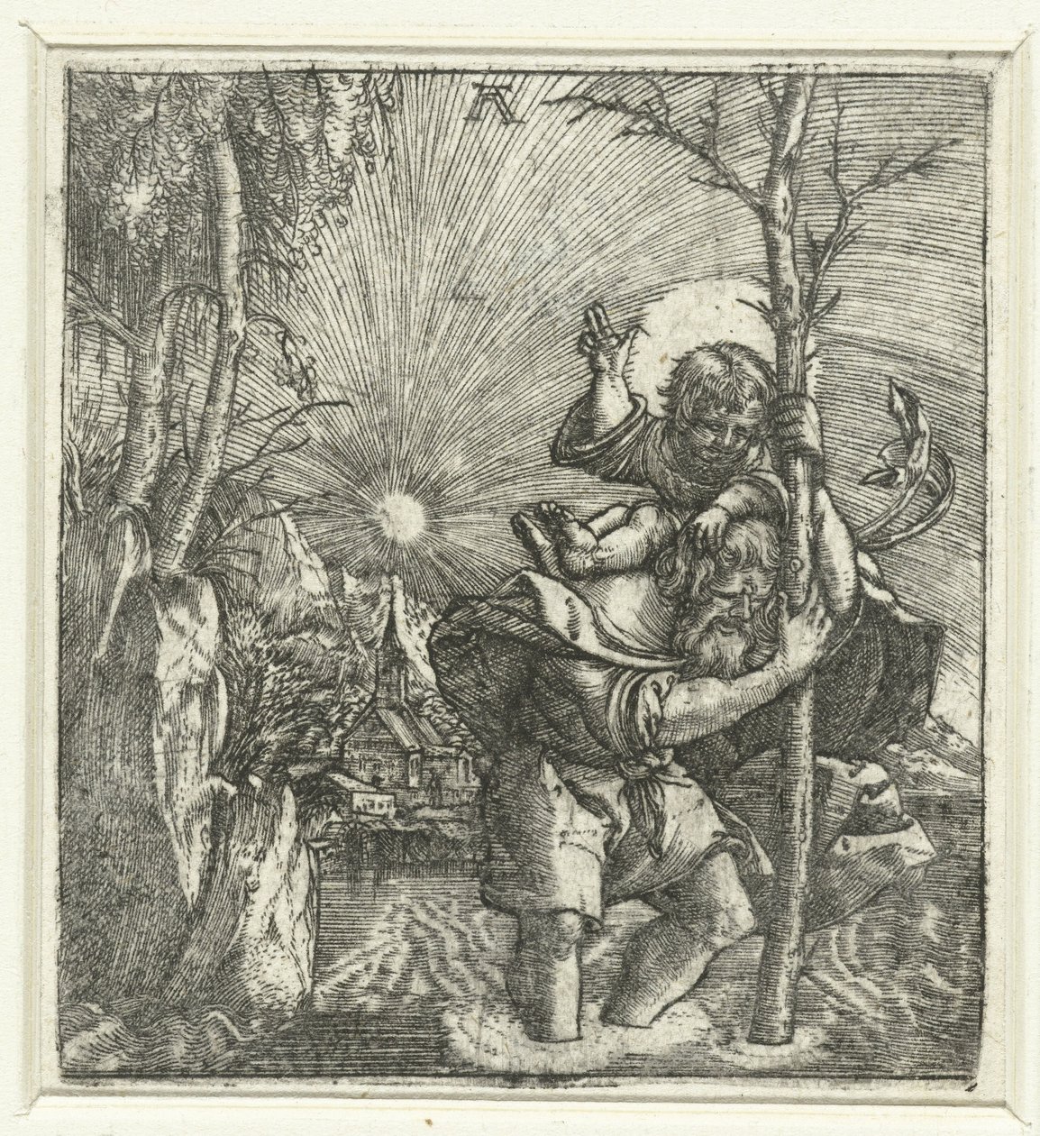 Heilige Christoffel door Albrecht Altdorfer