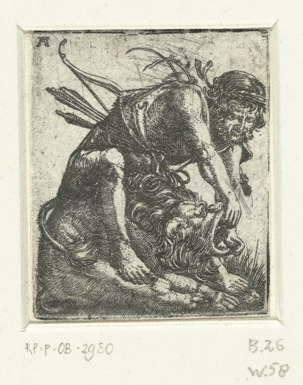 Hercules doodt de Nemeïsche leeuw door Albrecht Altdorfer