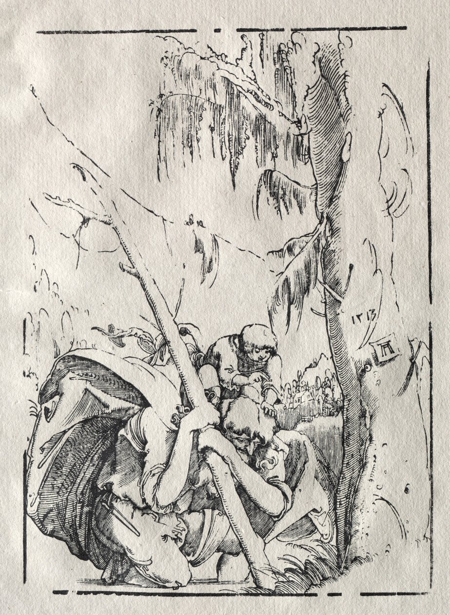 Sint Christoffel die het Water Oversteekt met Christus op zijn Schouders, 1513 door Albrecht Altdorfer