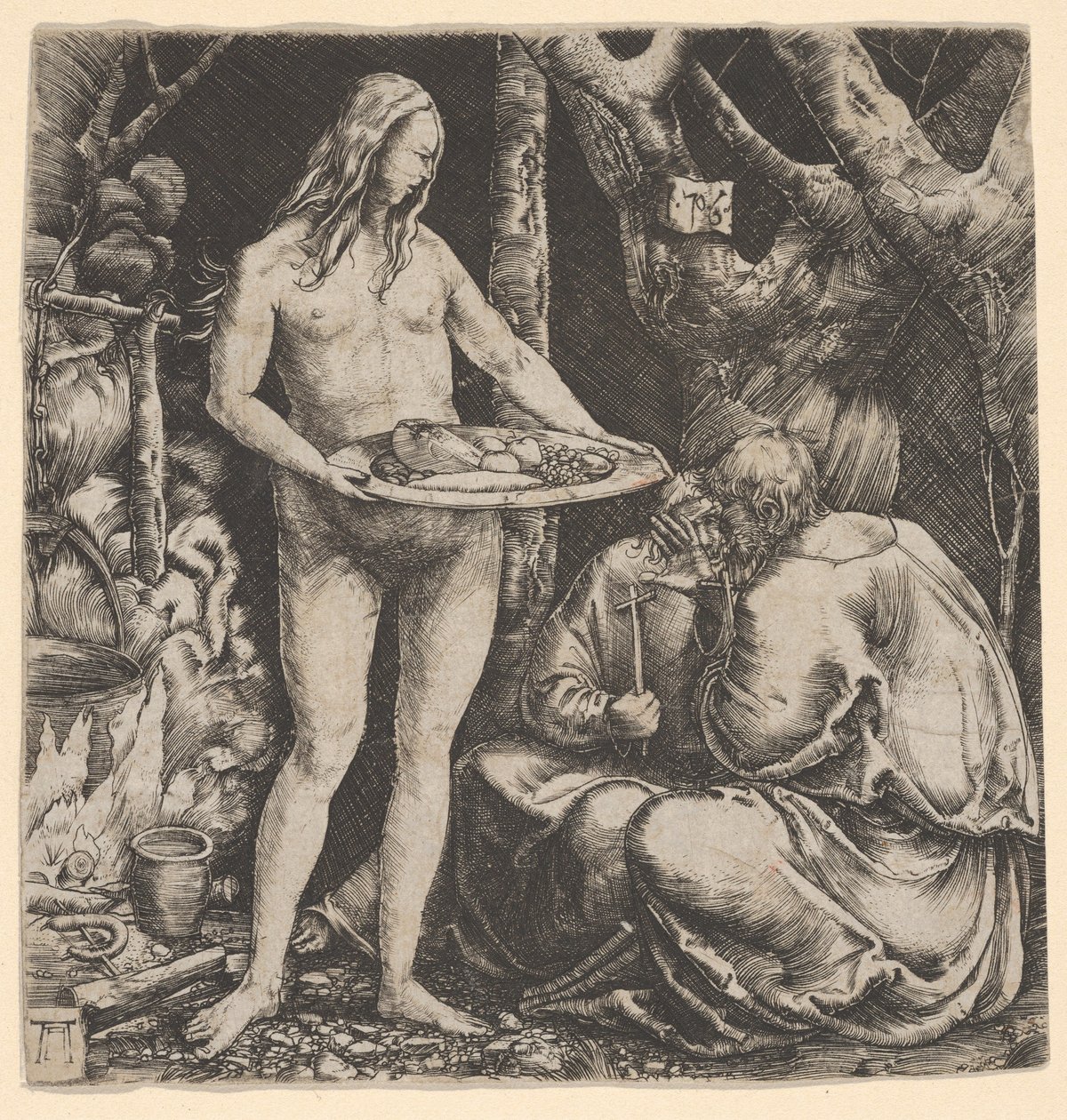 De verleiding van twee kluizenaars door Albrecht Altdorfer
