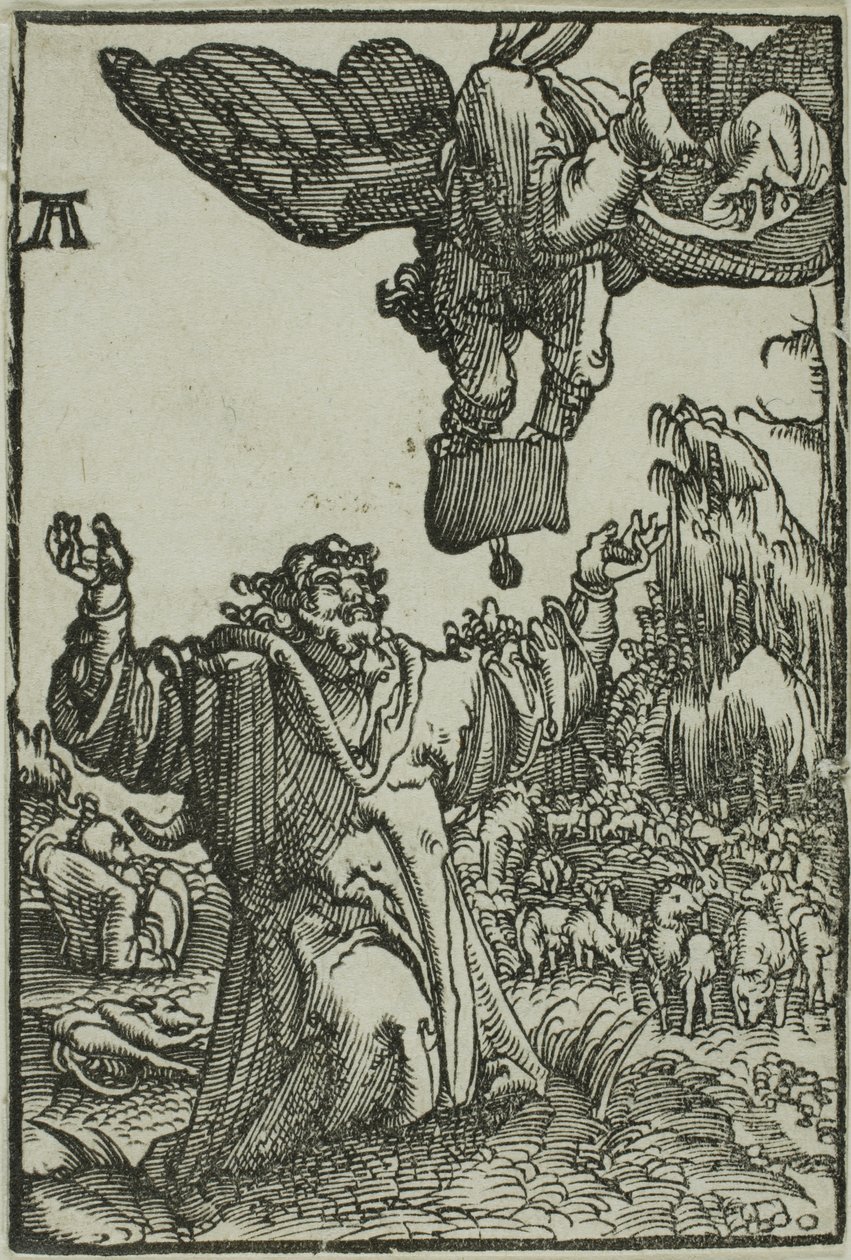 De Aankondiging aan Joachim, uit De Val en Verlossing van de Mens door Albrecht Altdorfer