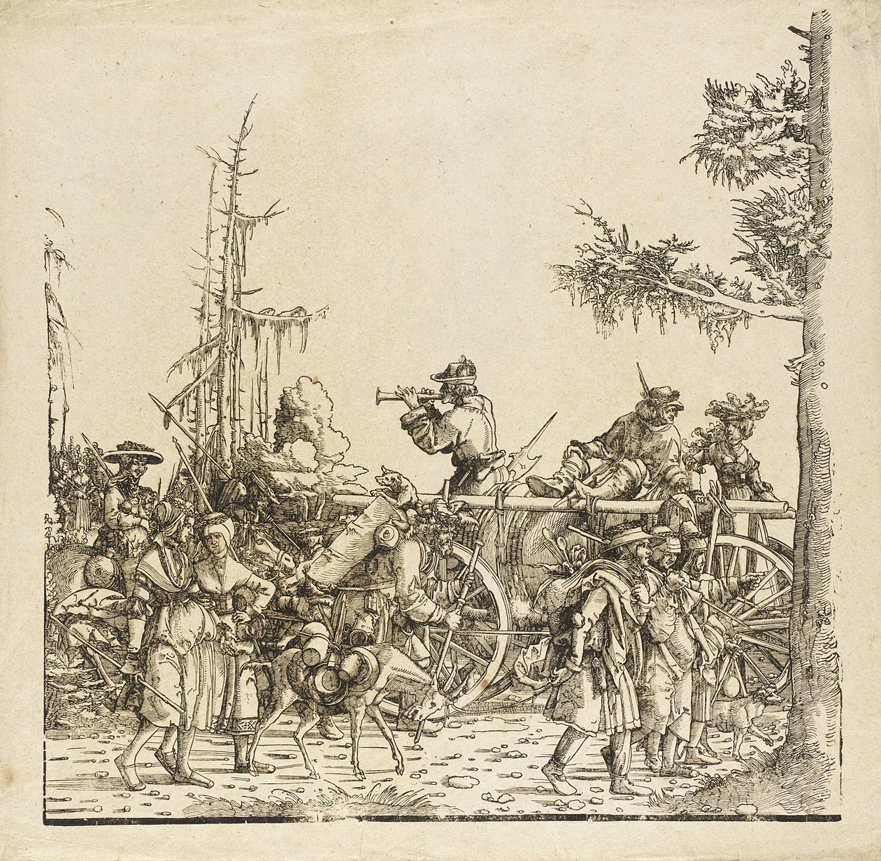De bagagewagen door Albrecht Altdorfer