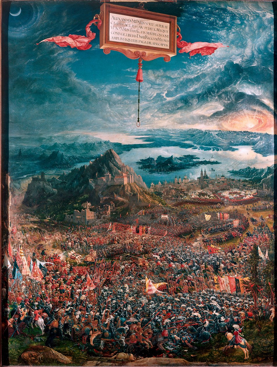De Slag bij Issos gewonnen door Alexander de Grote in 333 v.Chr. door Albrecht Altdorfer