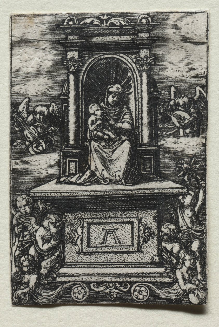 De mooie Maagd van Ratisbon op een altaar, kort na 1520 door Albrecht Altdorfer