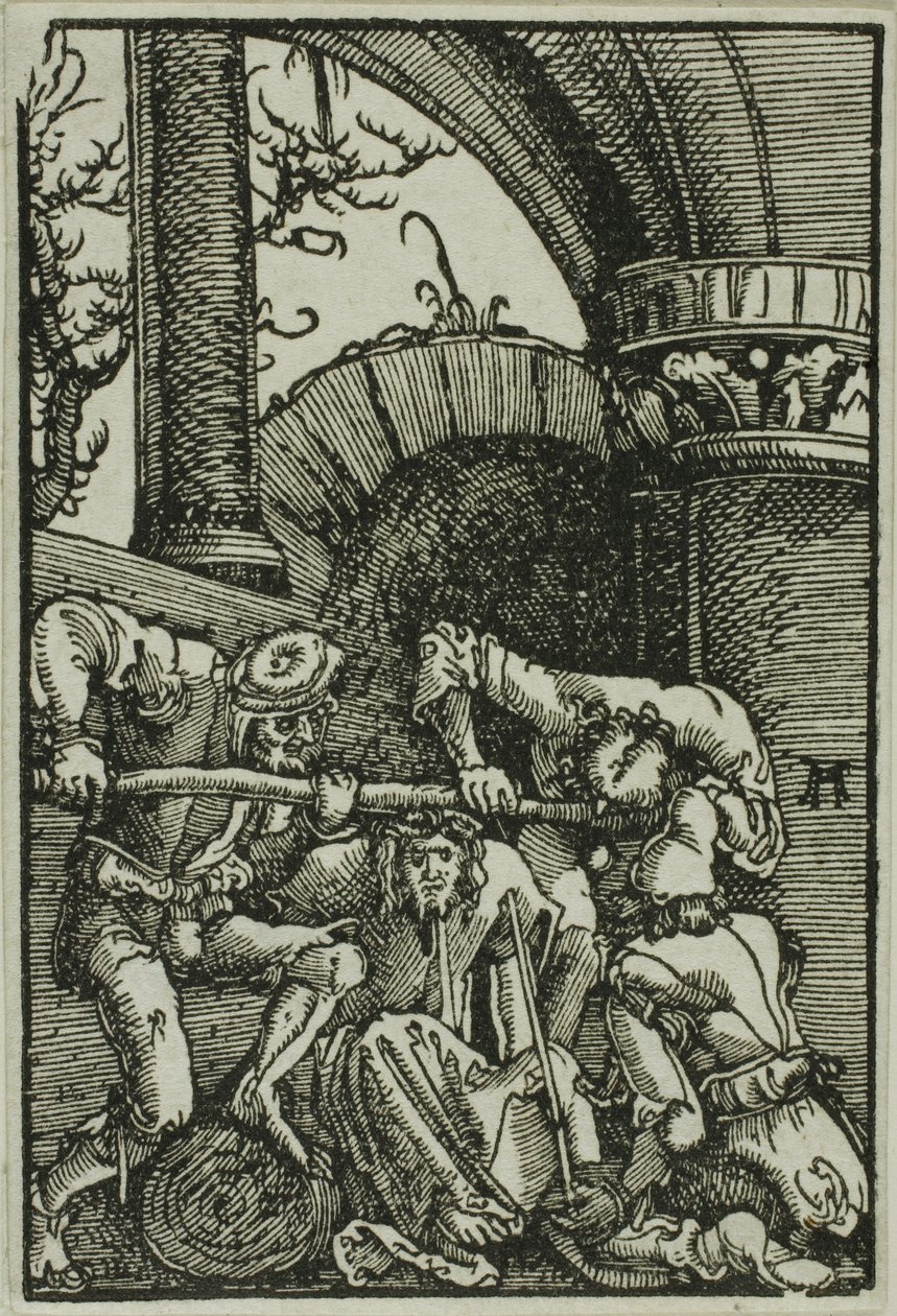 De kroning met doornen, uit De Val en Verlossing van de Mens door Albrecht Altdorfer