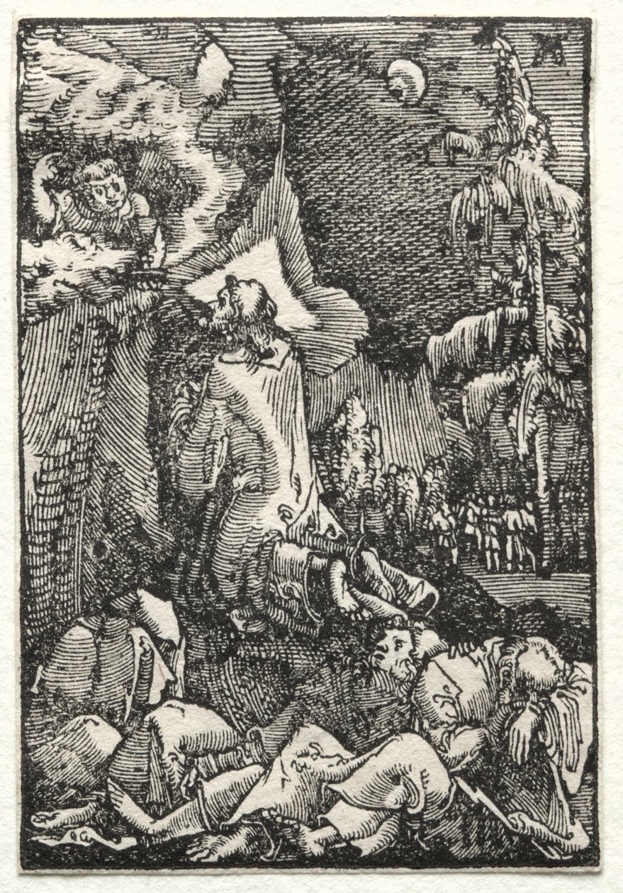 De val en verlossing van de mens: Christus op de Olijfberg door Albrecht Altdorfer
