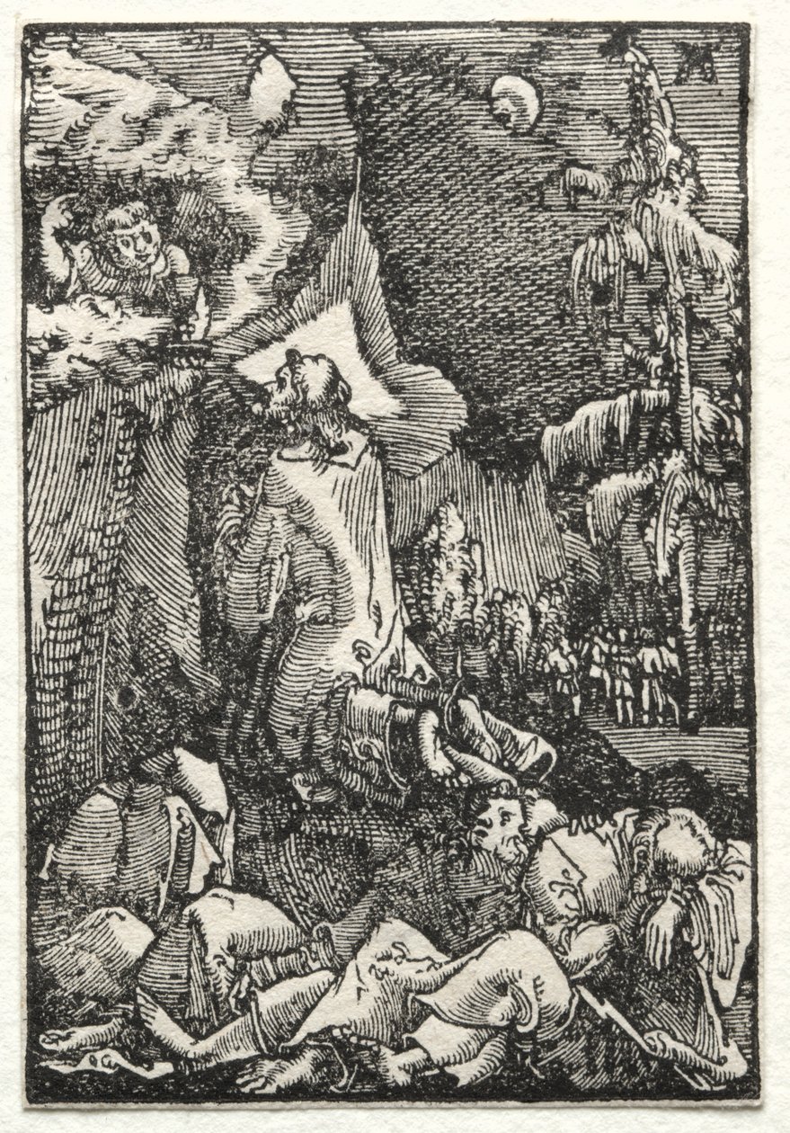 De val en verlossing van de mens: Christus op de Olijfberg, c. 1515 door Albrecht Altdorfer