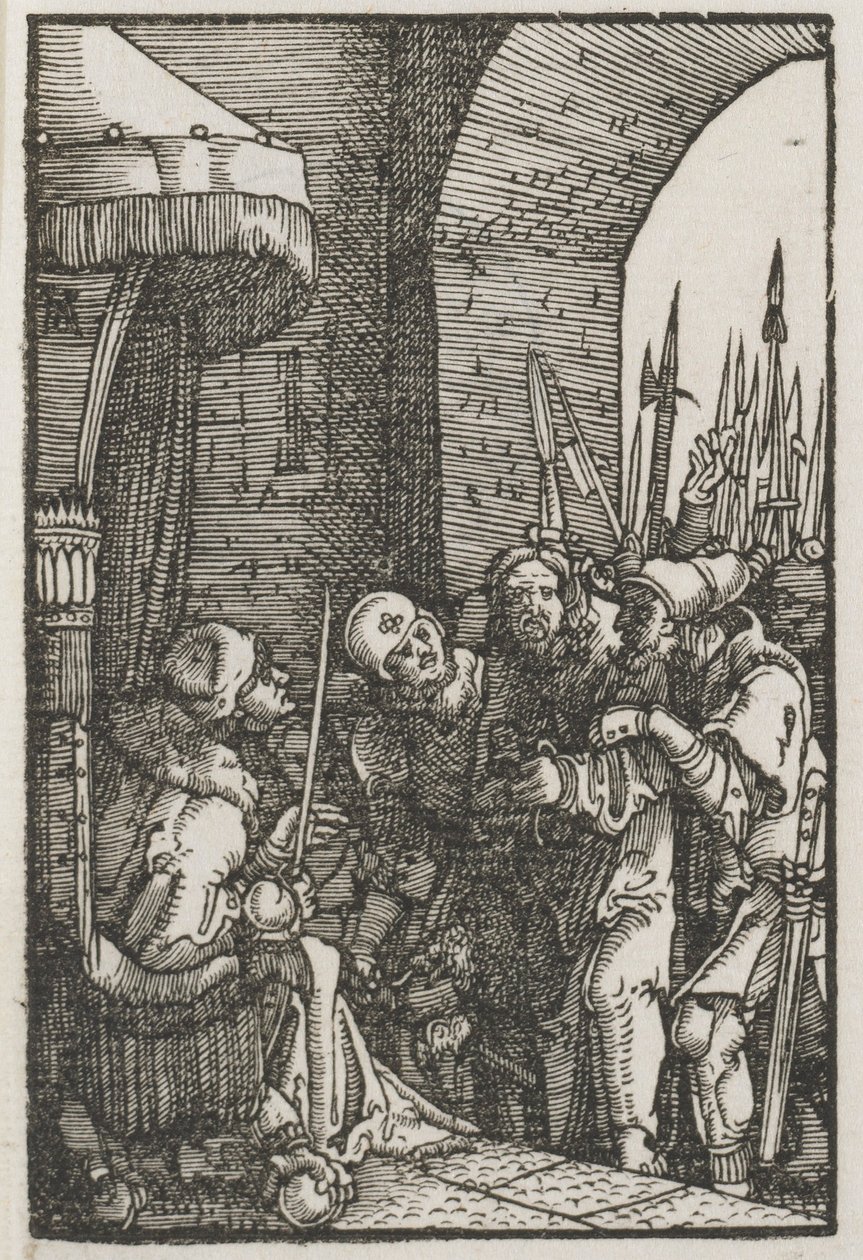 De val en verlossing van de mens: Christus voor Pilatus, ca. 1515 door Albrecht Altdorfer