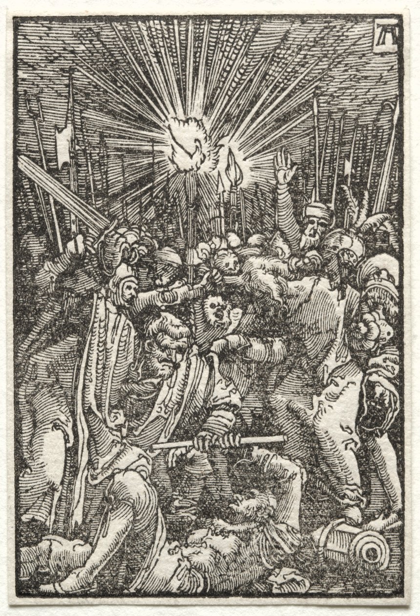 De val en verlossing van de mens: Christus gevangen genomen, ca. 1515 door Albrecht Altdorfer