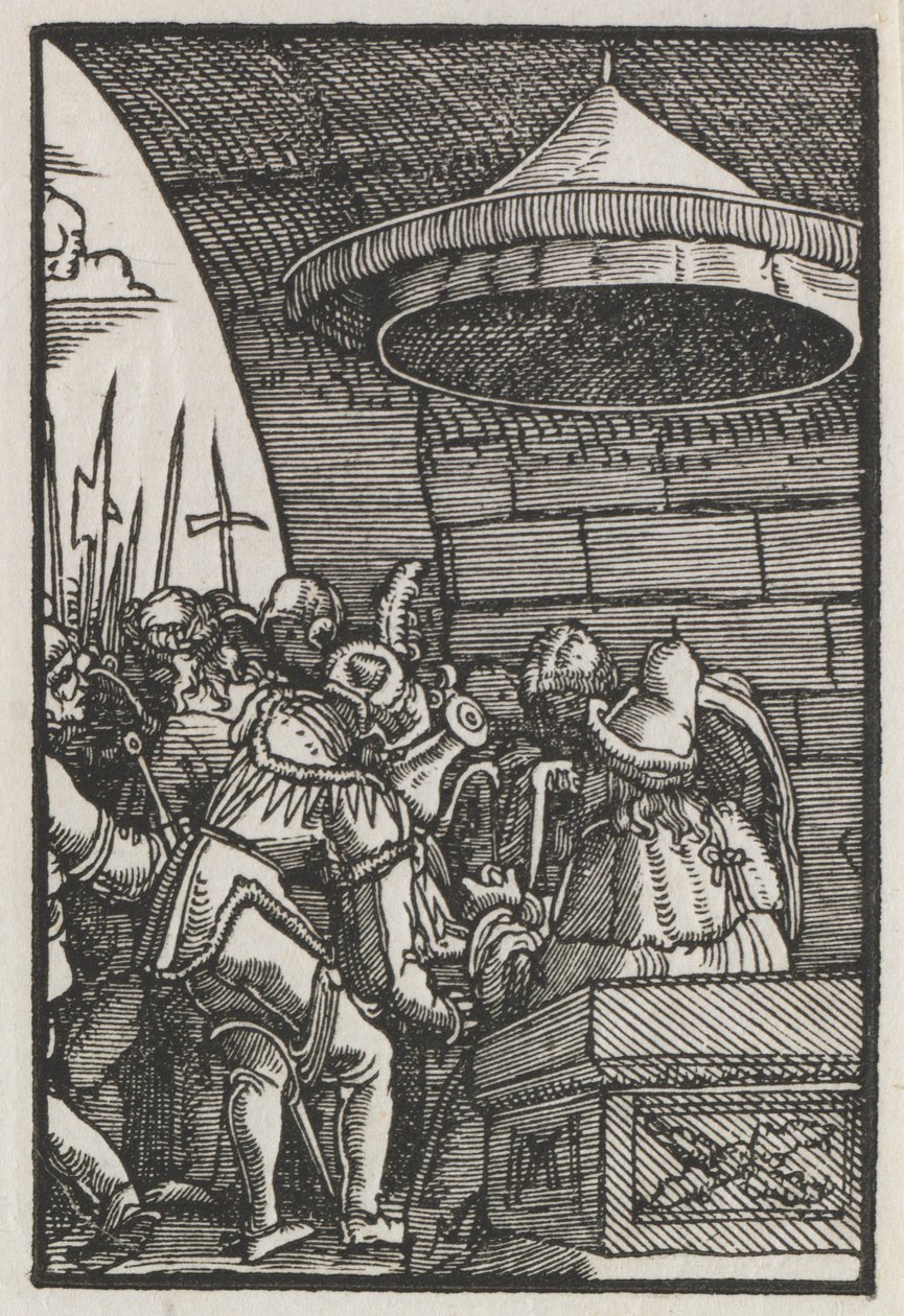 De Val en Verlossing van de Mens: Pilatus wast zijn handen door Albrecht Altdorfer