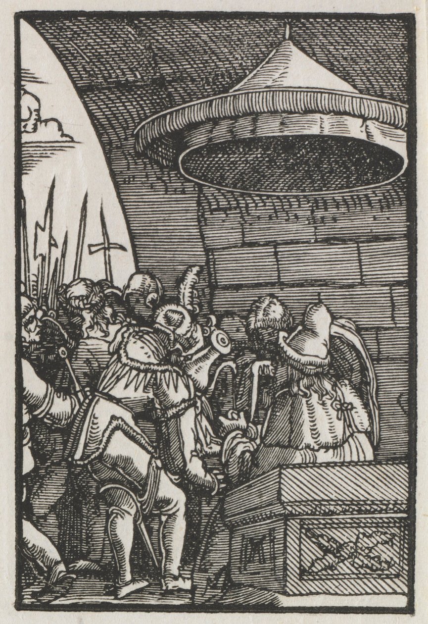 De Val en Verlossing van de Mens: Pilatus wast zijn handen, ca. 1515 door Albrecht Altdorfer