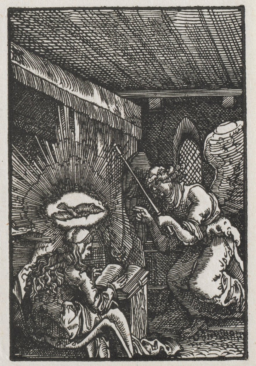 De val en verlossing van de mens: De annunciatie, ca. 1513 door Albrecht Altdorfer