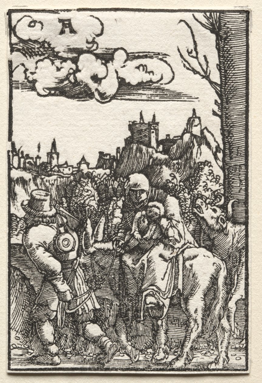 De val en verlossing van de mens: De vlucht naar Egypte door Albrecht Altdorfer