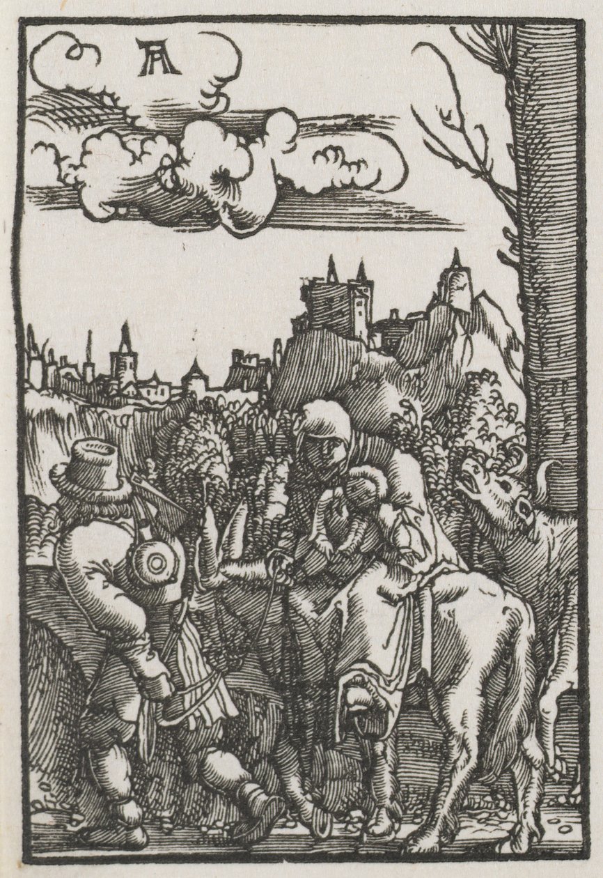 De Val en Verlossing van de Mens: De Vlucht naar Egypte door Albrecht Altdorfer