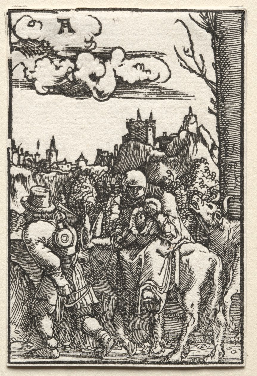 De val en verlossing van de mens: De vlucht naar Egypte, ca. 1515 door Albrecht Altdorfer
