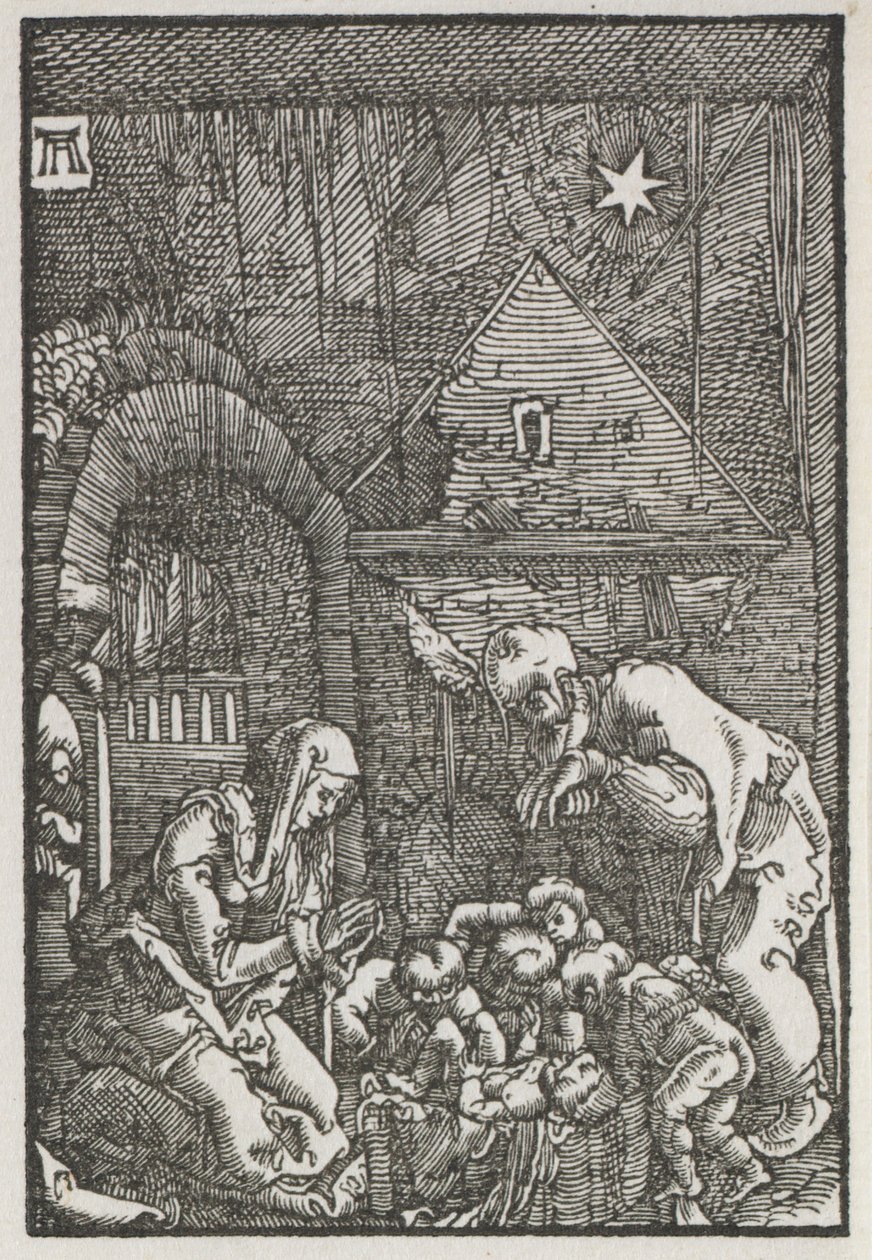 De Val en Verlossing van de Mens: De Geboorte door Albrecht Altdorfer