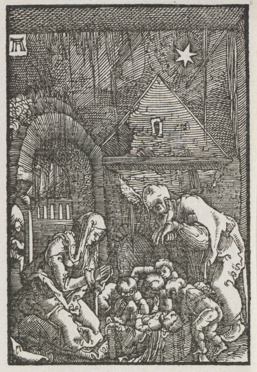 De val en verlossing van de mens: De Geboorte, ca. 1515 door Albrecht Altdorfer