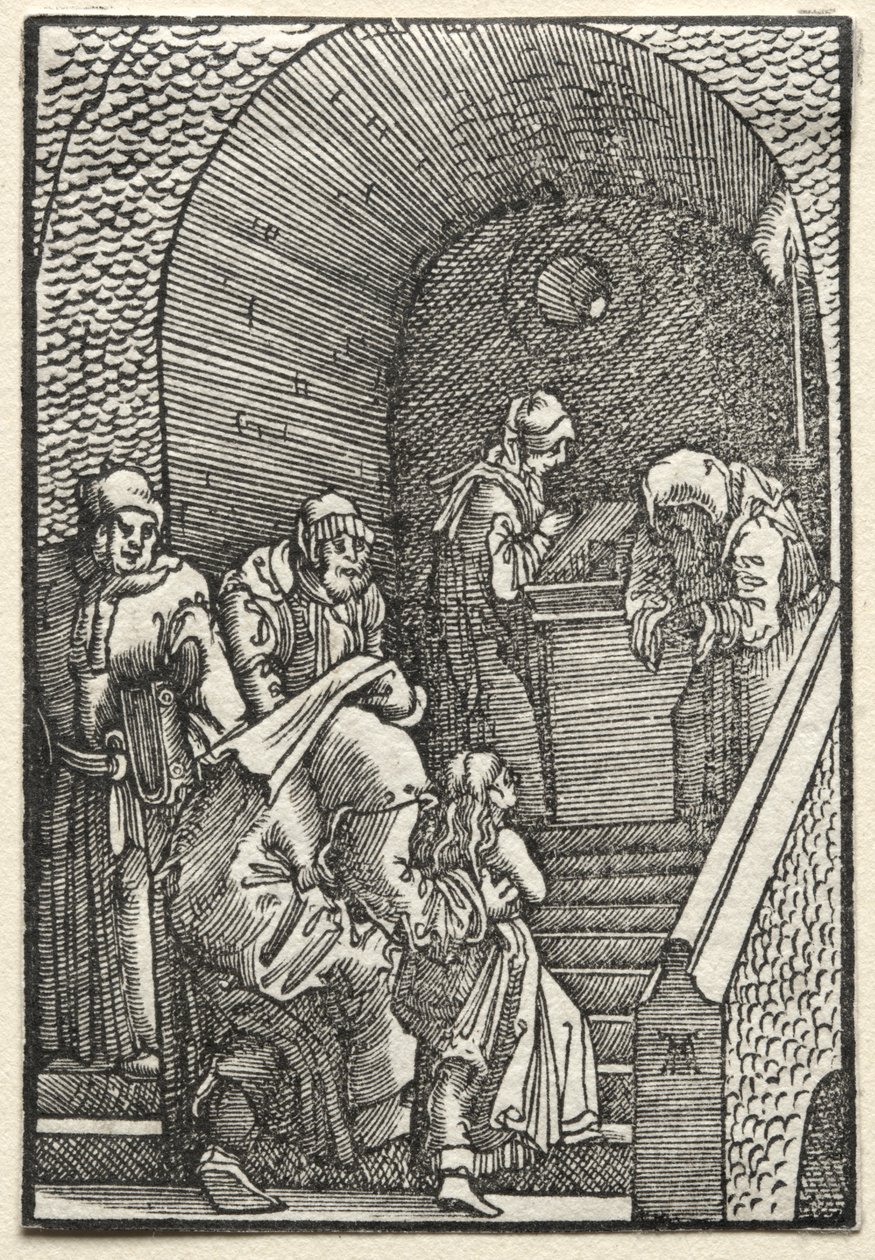 De Val en Verlossing van de Mens: De Presentatie van de Maagd in de Tempel door Albrecht Altdorfer