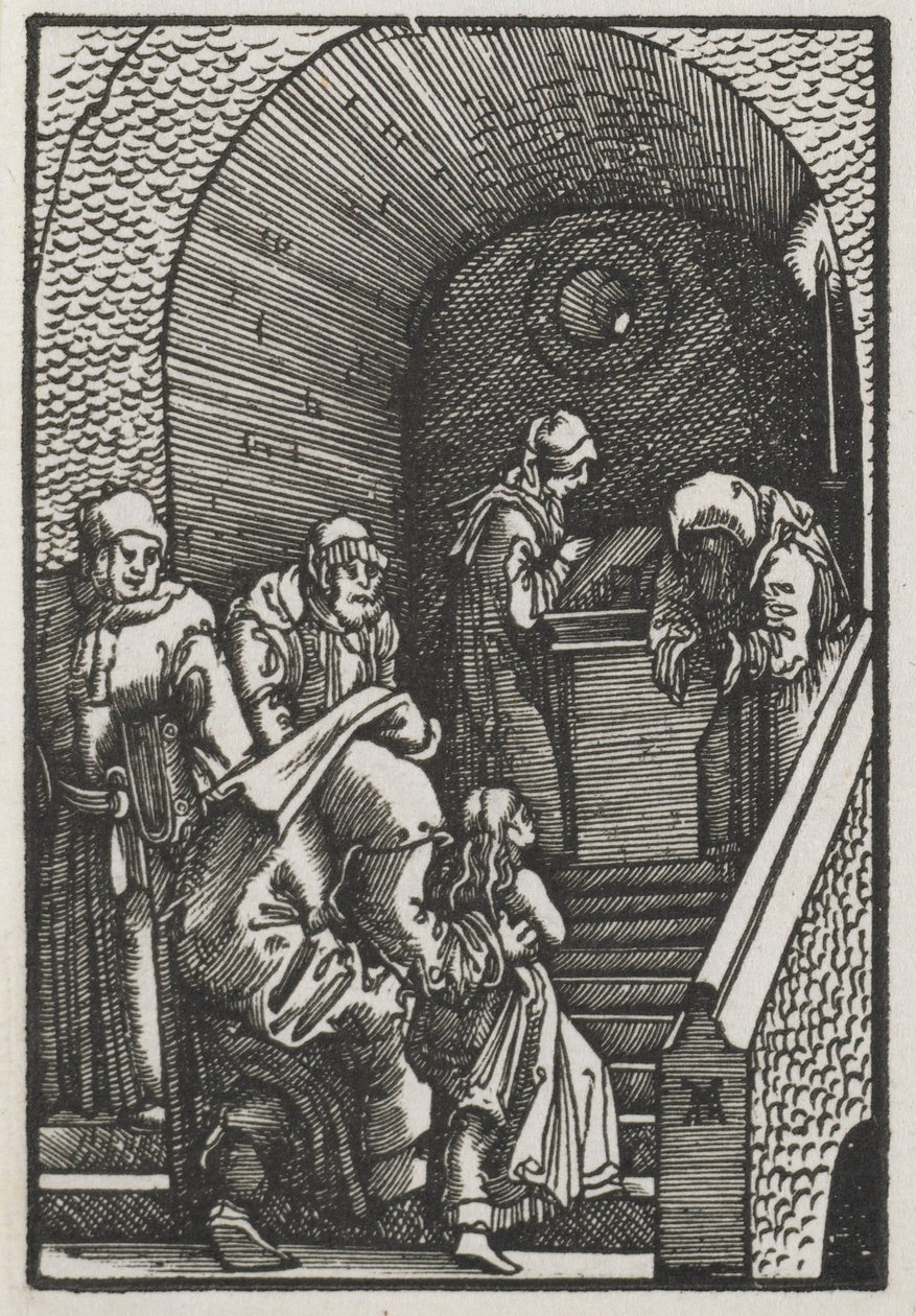De val en verlossing van de mens: De presentatie van de Maagd in de tempel, 1515 door Albrecht Altdorfer