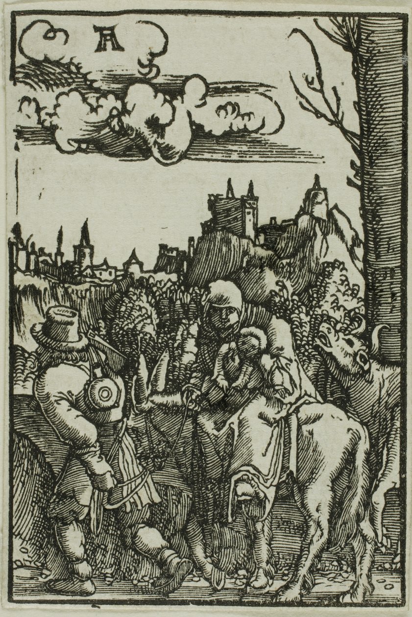 De vlucht naar Egypte, uit De Val en Verlossing van de Mens door Albrecht Altdorfer